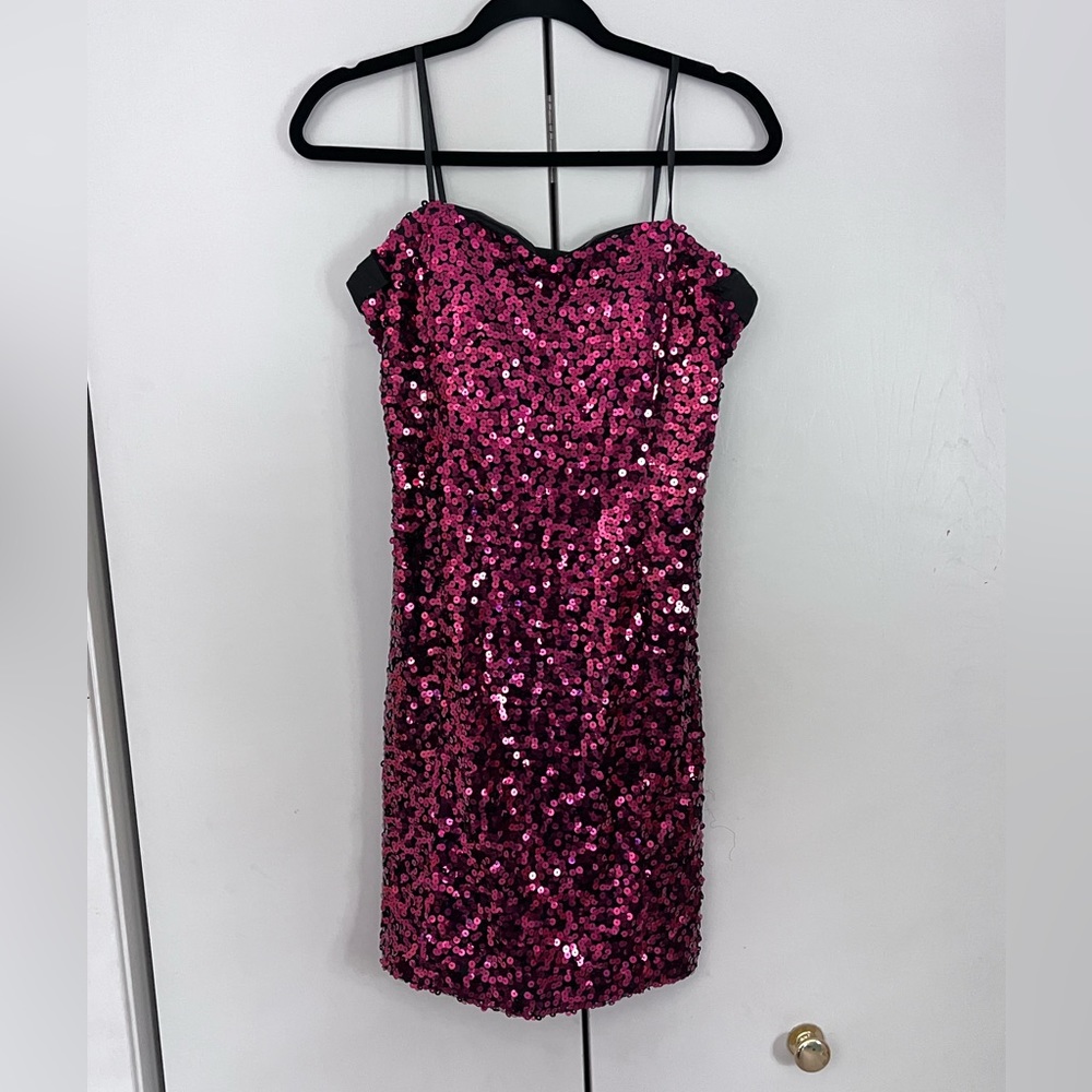 City Triangles red sequin mini dress